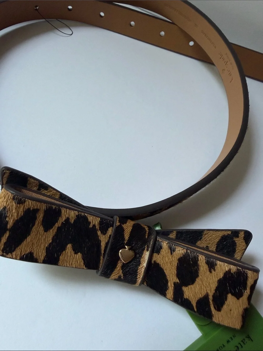 NWT Kate Spade  Leopard Print Bow Belt - Brown/Black XL